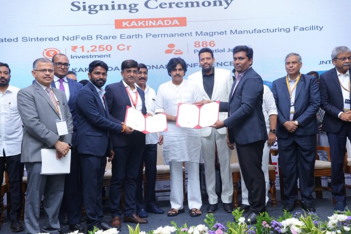 Pawan Kalyan at the CII Partnership Summit 2026 Regional Conference in Kakinada, urging industries to create jobs, drive innovation and protect the environment.